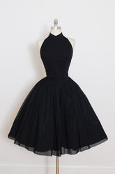 A Line Open   Halter Homecoming Dress, Short Prom Dress